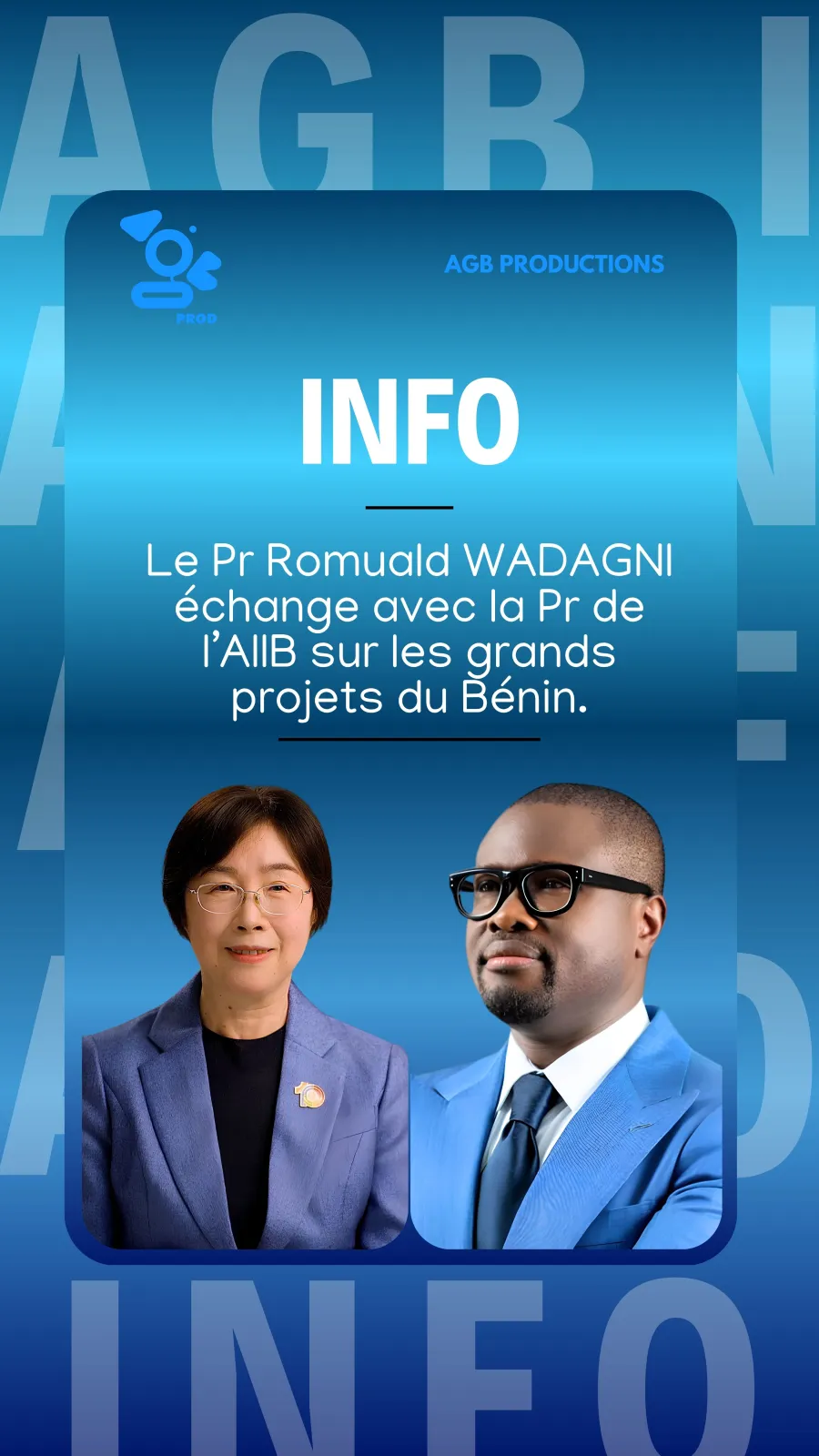 Le Pr Romuald Wadagni échange avec la Pr de l’AIB sur les grands projets du Bénin.