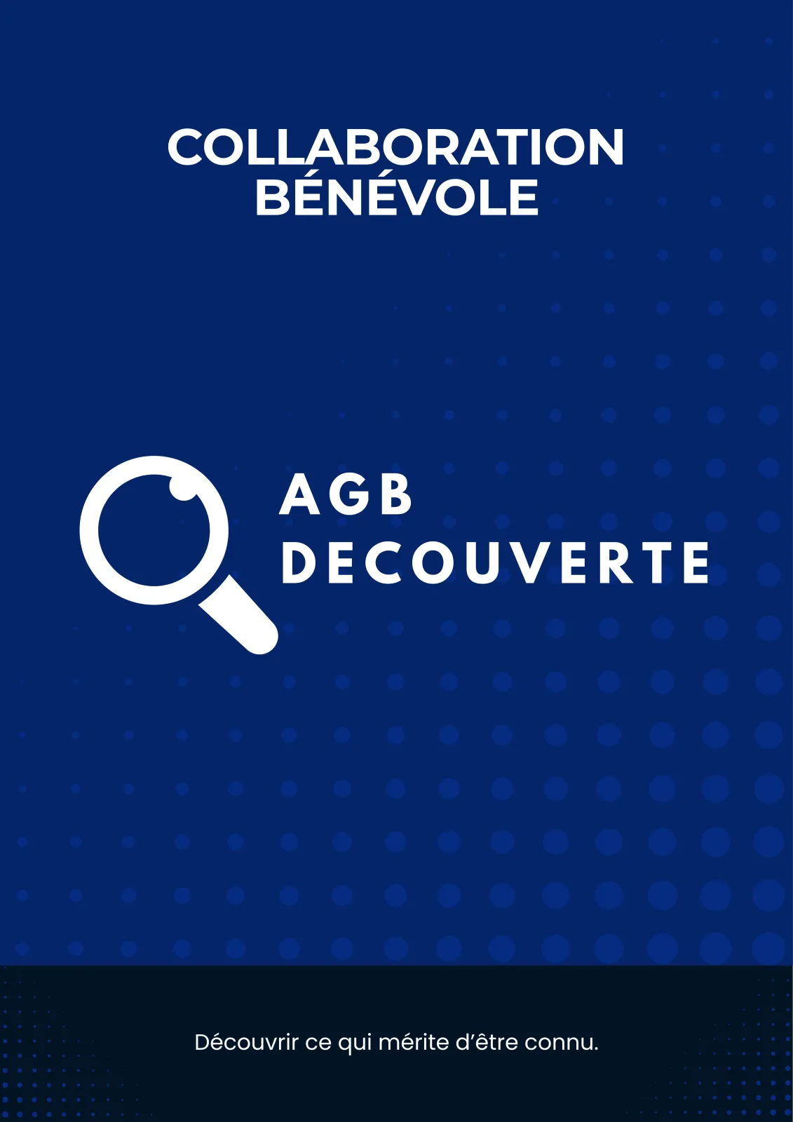 APPEL À COLLABORATION BÉNÉVOLE AGB DÉCOUVERTE